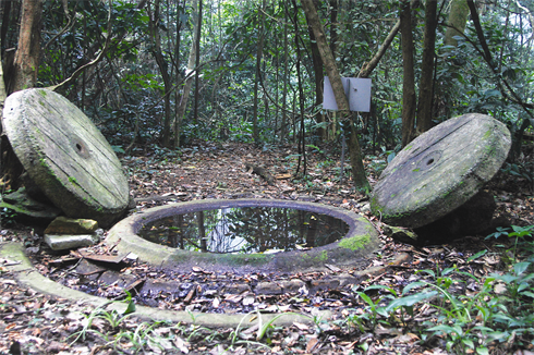 Le moulin en pierre d’un diamètre de 4 m.