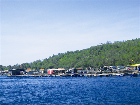     Un village flottant de la baie de Nha Trang.    